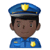 👮🏿‍♂️ man police officer: dark skin tone display on Samsung